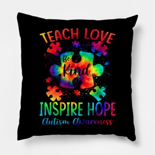 Teach Hope Love Inspire Autism Awareness Pillow