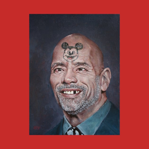 The Rock | Dwayne Johnson Painting | Cool Face Tattoos | Wrestler Oil Portrait | by tyler tilley by Tiger Picasso