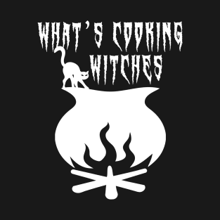 What is Cooking Witches - White Cat on Cauldron T-Shirt
