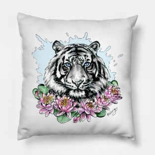 Black water tiger Pillow