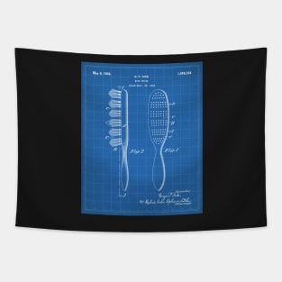 Hair Brush Patent - Salon Art - Blueprint Tapestry