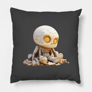 Cute preppy skeleton who is bored Pillow