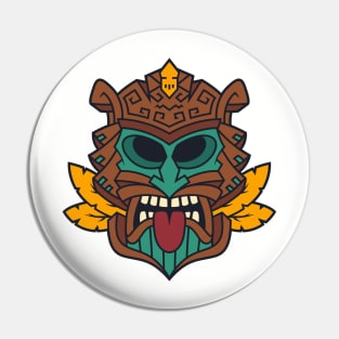 Funny Tribal Tiki Head Pin