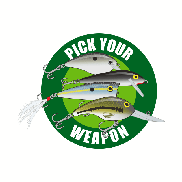 Pick Your Weapon Fishing Lures - Green on Green by BlueSkyTheory