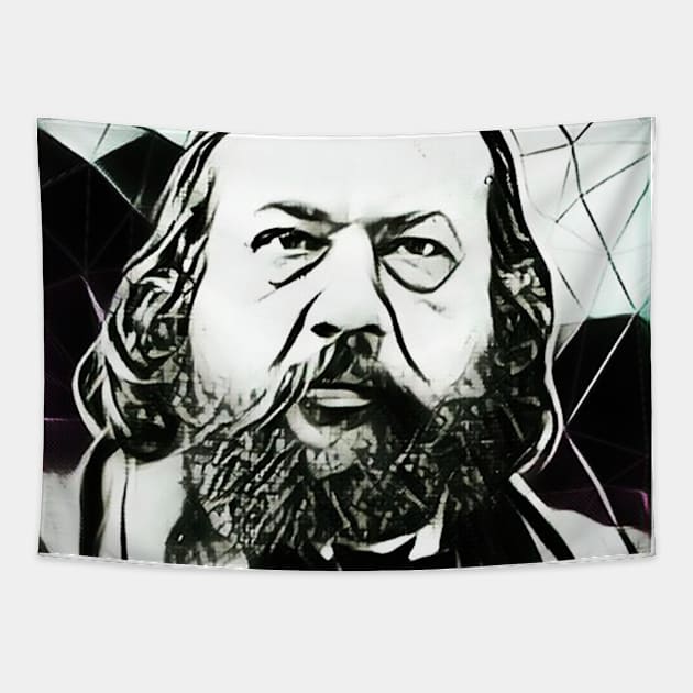 Theophile Gautier Black And White Portrait | Theophile Gautier Artwork 3 Tapestry by JustLit