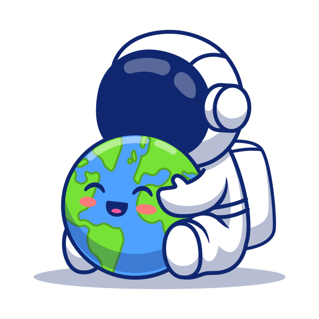 Cute Astronaut Holding Earth by Catalyst Labs