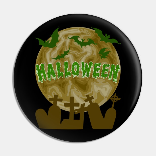 Halloween Full Moon Party Pin by JiraDesign