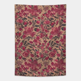 Elegant Red Vintage Flower Pattern - Perfect for a Timeless Look Tapestry