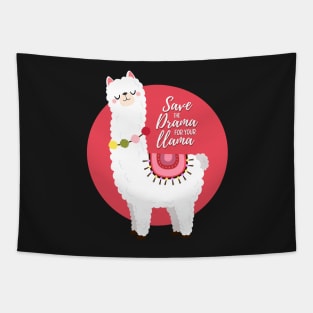 Funny Llama Drama Tapestry