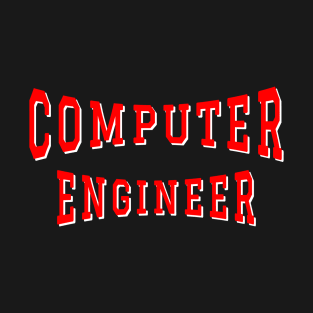 Computer Engineer in Red Color Text T-Shirt