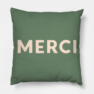 Merci Retro French Hand Lettering Pillow