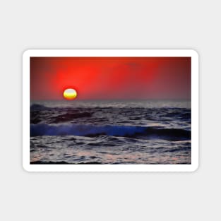 Morocco. Casablanca. Atlantic Ocean. Sunset. Magnet