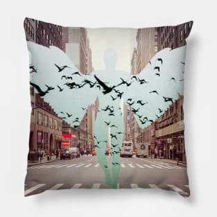 New york angel Pillow