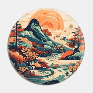 Japanese landscape Pin