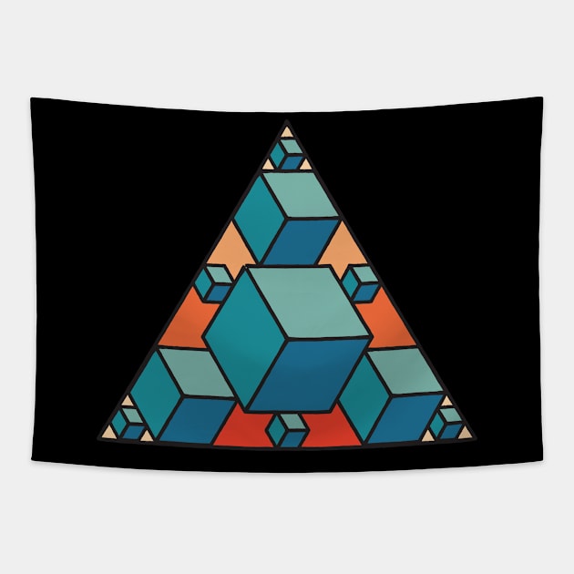 Triangle Fractal Tapestry by M. Pidgeon Design