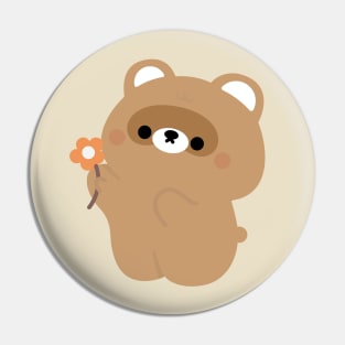 Beaver with flower Pin