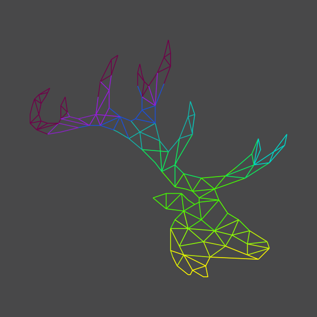 Geometric rainbow stag by Wild Geometric