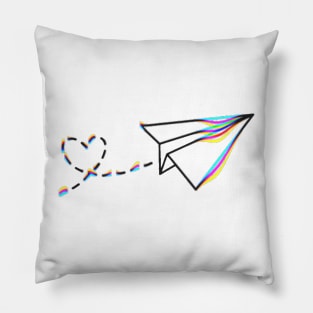 Paper plane heart Pillow