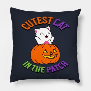 Cutest White Cat in the Patch Pillow