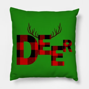 Buffalo Plaid Deer Pillow