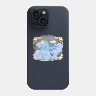 elephant family cartoon Phone Case