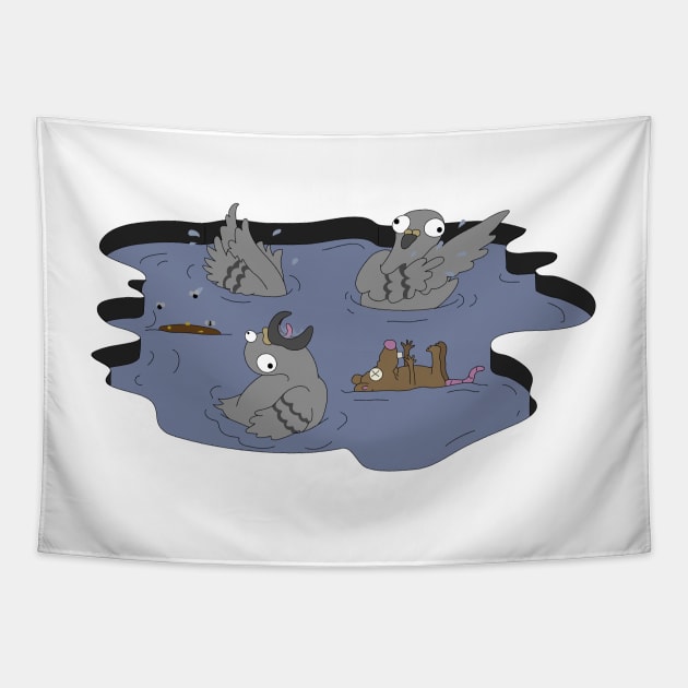 Pothole Pigeons Tapestry by ALaTati