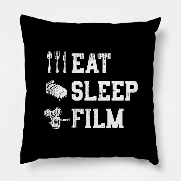 Eat Sleep Film Pillow by maxdax