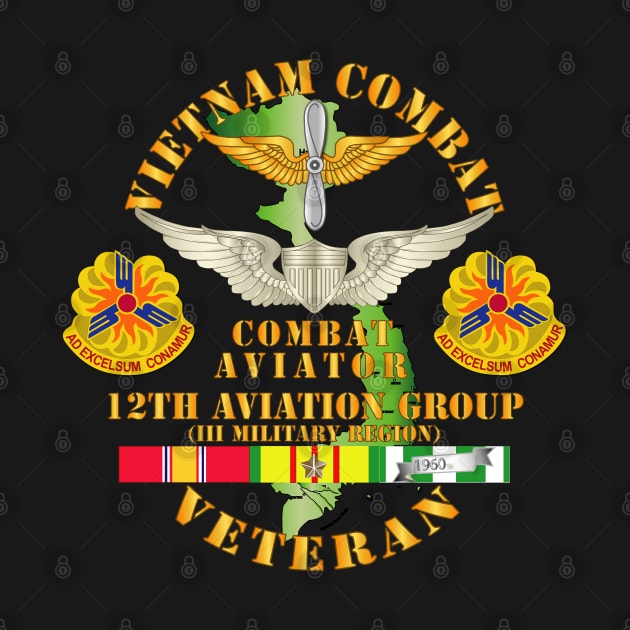 Vietnam Combat AVN Vet w Combat Aviator - 12th  AVN GroupI Mil Region III w SVC by twix123844