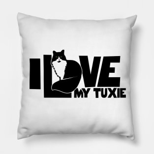 I Love My Tuxie Tuxedo Cat Pillow