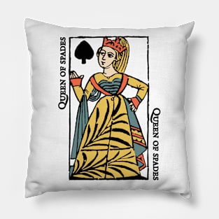 Character of Playing Card Queen of Spades Pillow