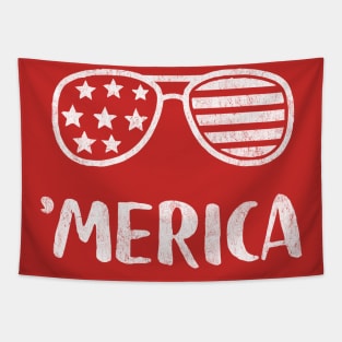 Merica American Flag Sunglasses Tapestry