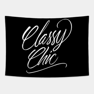 Classy Chic Handlettering White version Tapestry