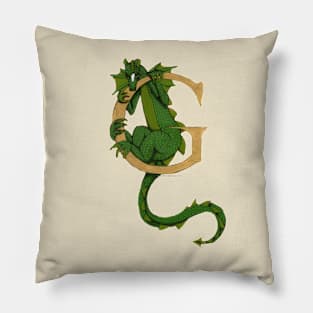 Green Dragon Letter G 2023 Pillow