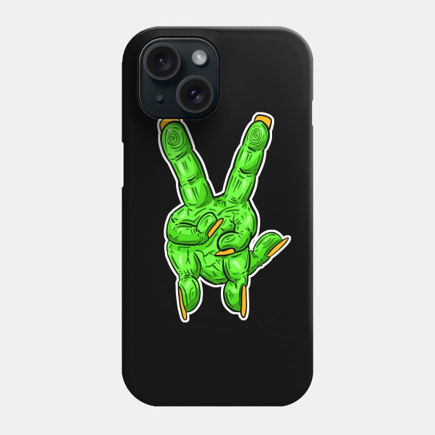 Zombie Fingers - Victory V Sign Phone Case by Squeeb Creative