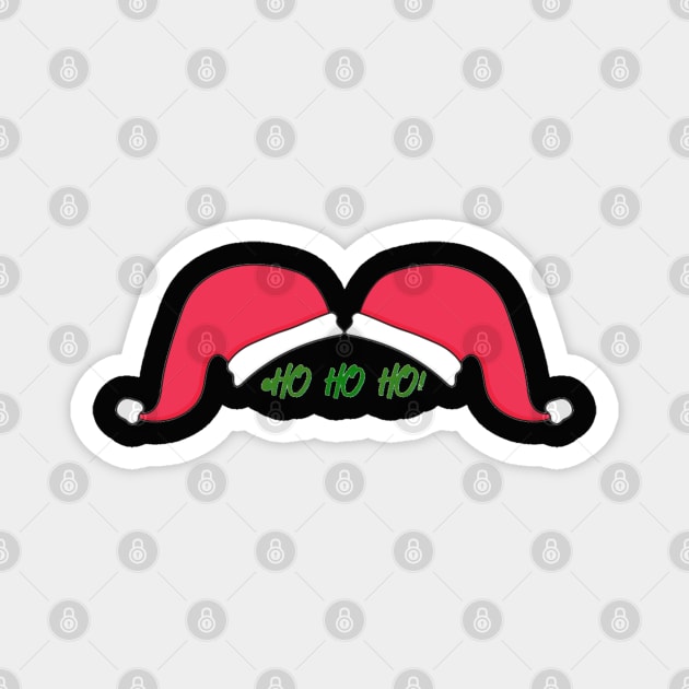 Santa Hat Mustache Black Background Magnet by Humerushumor
