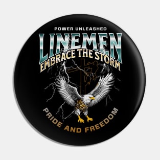 Lineman Pride And Freedom Pin