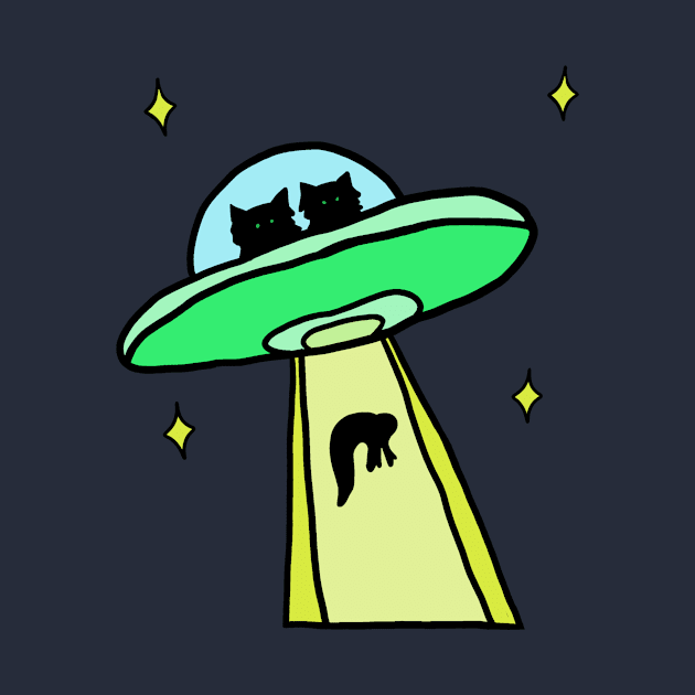 cat alien abduction by alisadesigns