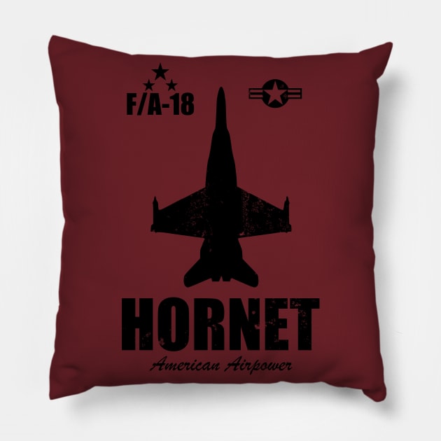 F/A-18 Hornet (distressed) Pillow by TCP