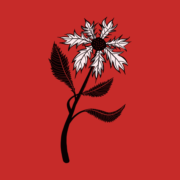 Weird Gothic Flower In Ink Graphic by Boriana Giormova