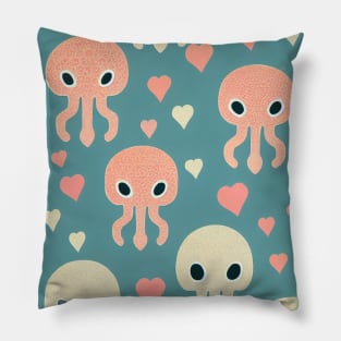 Octopus n' Hearts - Super Cute Colorful Cephalopod Pattern Pillow