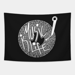 Copy of music is life gramophone themed design Tapestry