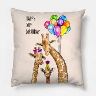 Giraffe 50th birthday Pillow