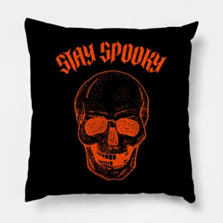 Orange Skull - Stay Spooky! Pillow