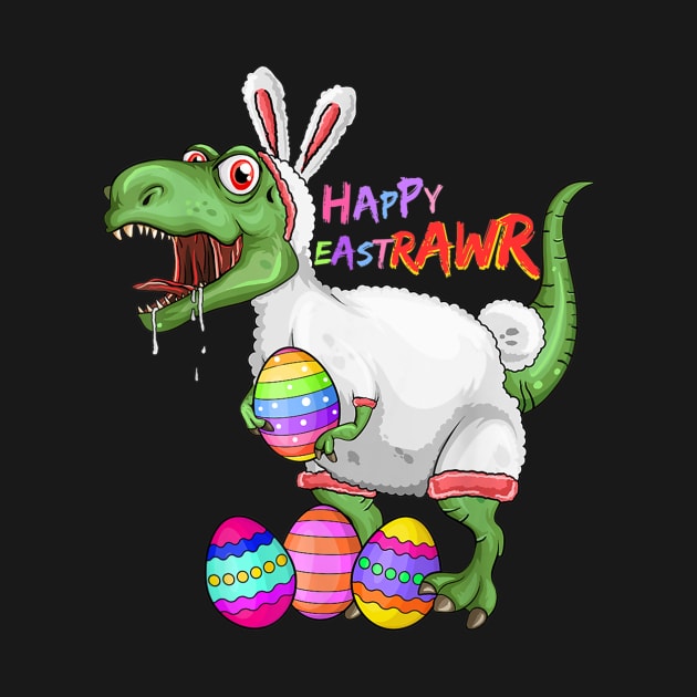 Happy Eastrawr T-Shirt Dinosaur T-Rex Easter Bunny by craiglimu