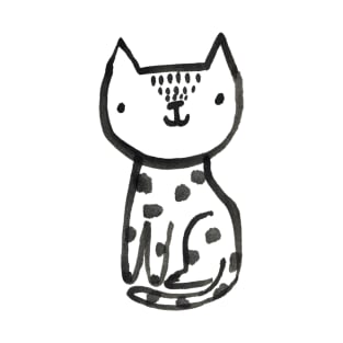 Spotty Watercolour Cat T-Shirt