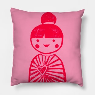 bespokentoken kokeshi print Pillow