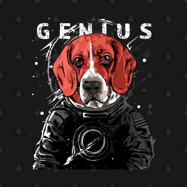 The Genius Funny Astronaut Beagle in Space by PunnyPoyoShop