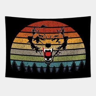 Wolf Head Retro Tapestry