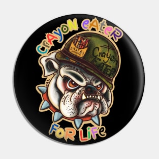 NEWEST Semper Fi Marine Corps Crayon Eater For Life, full color T-Shirt Pin