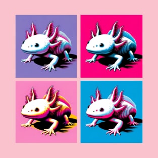 Leucistic Axolotls Pop Art - Cool Aquatic Creature T-Shirt